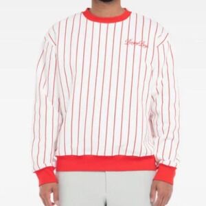 The Bogey Boys PINSTRIPE CREWNECK Men's size XL‎ Red White NWT